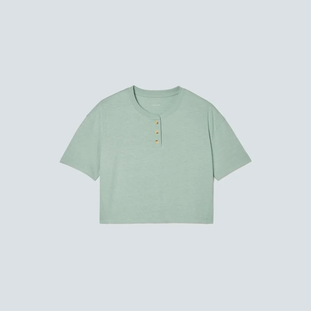 The Vintage Henley Hemp Tee | White Sage (4)