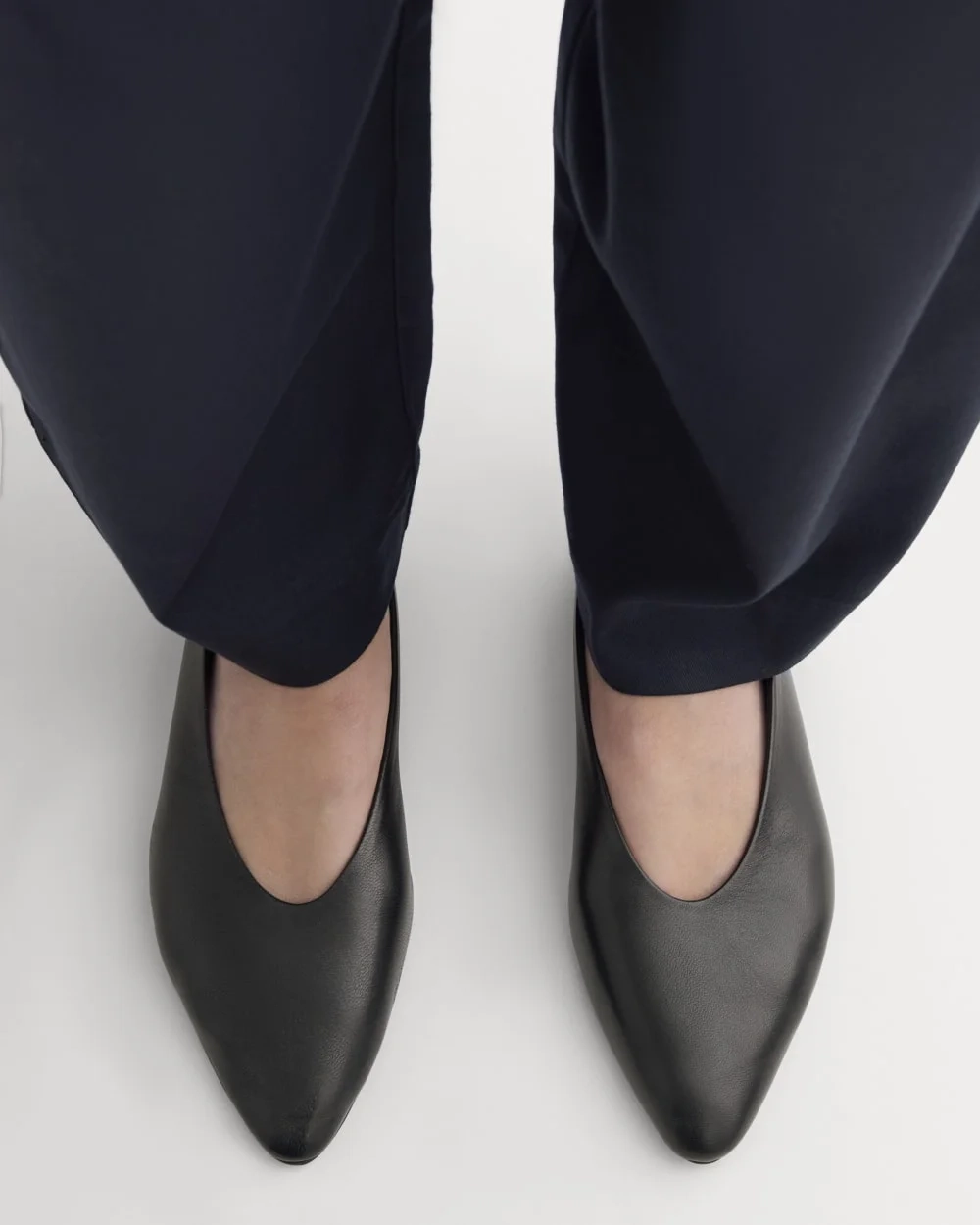 Made in Italy Almond-Toe Flat | Black Leather (5)