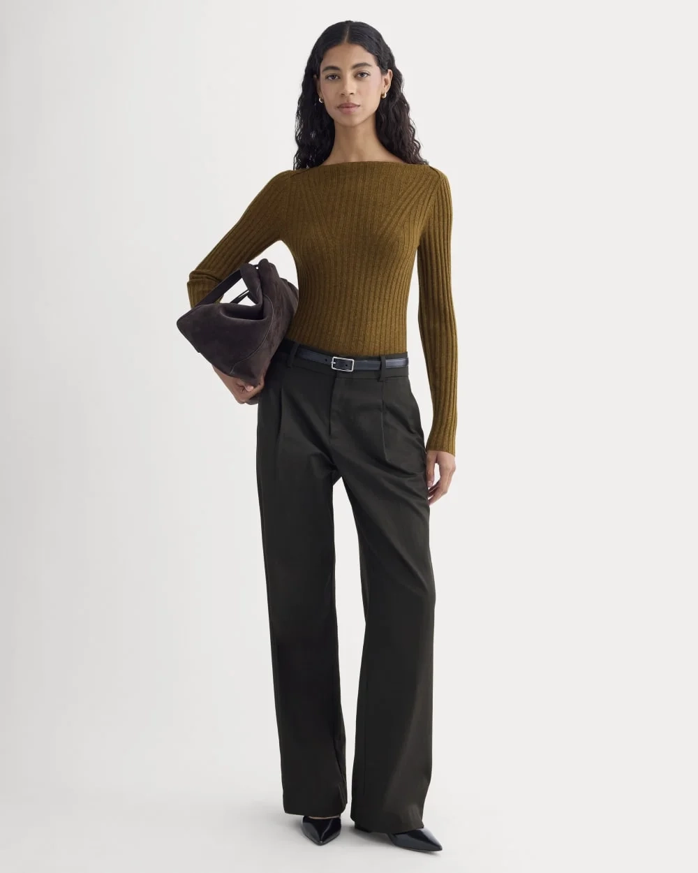 Cashmere Ribbed Boat-Neck Sweater | Heathered Toffee (3)