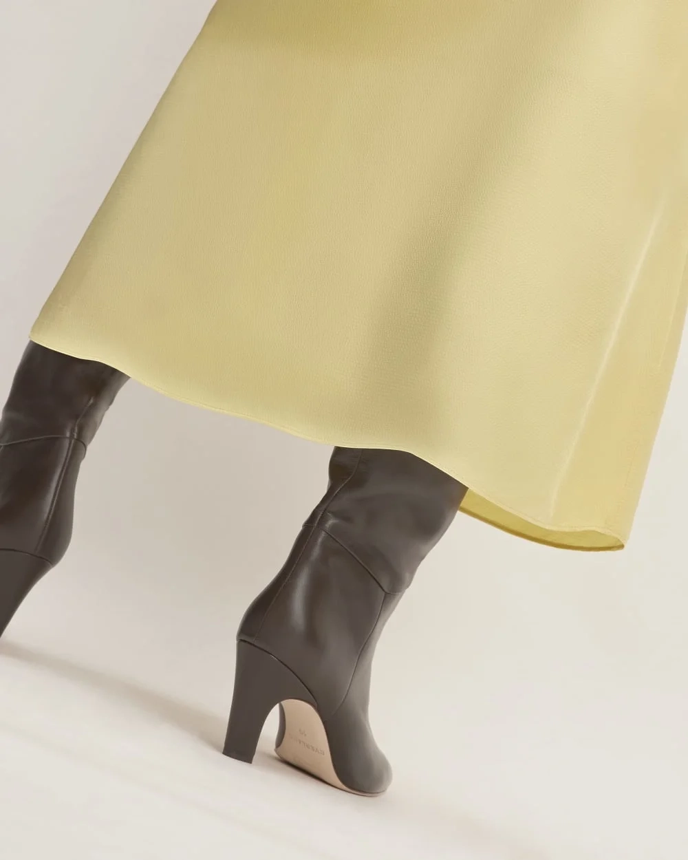 The Hammered Satin Slip Skirt | Raffia (6)