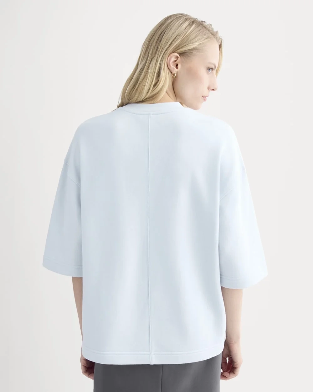 Lightweight Terry Oversized Tee | Skywriting (4)