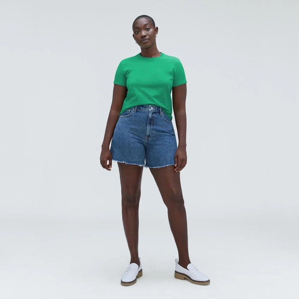 The Box-Cut Tee in Essential Cotton | Bright Jade | No Pocket (4)