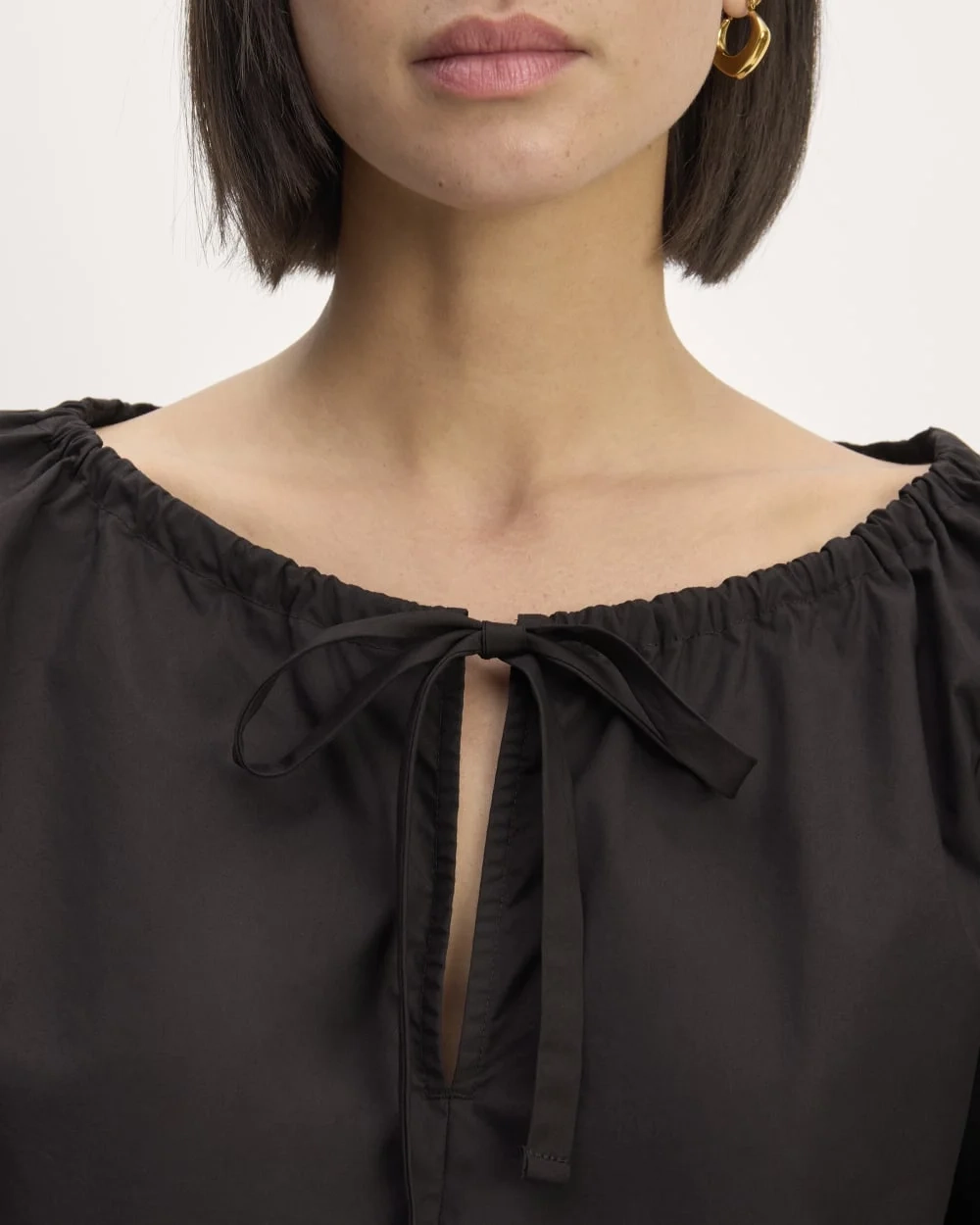 The Supima® Puff-Sleeve Top | Black (4)
