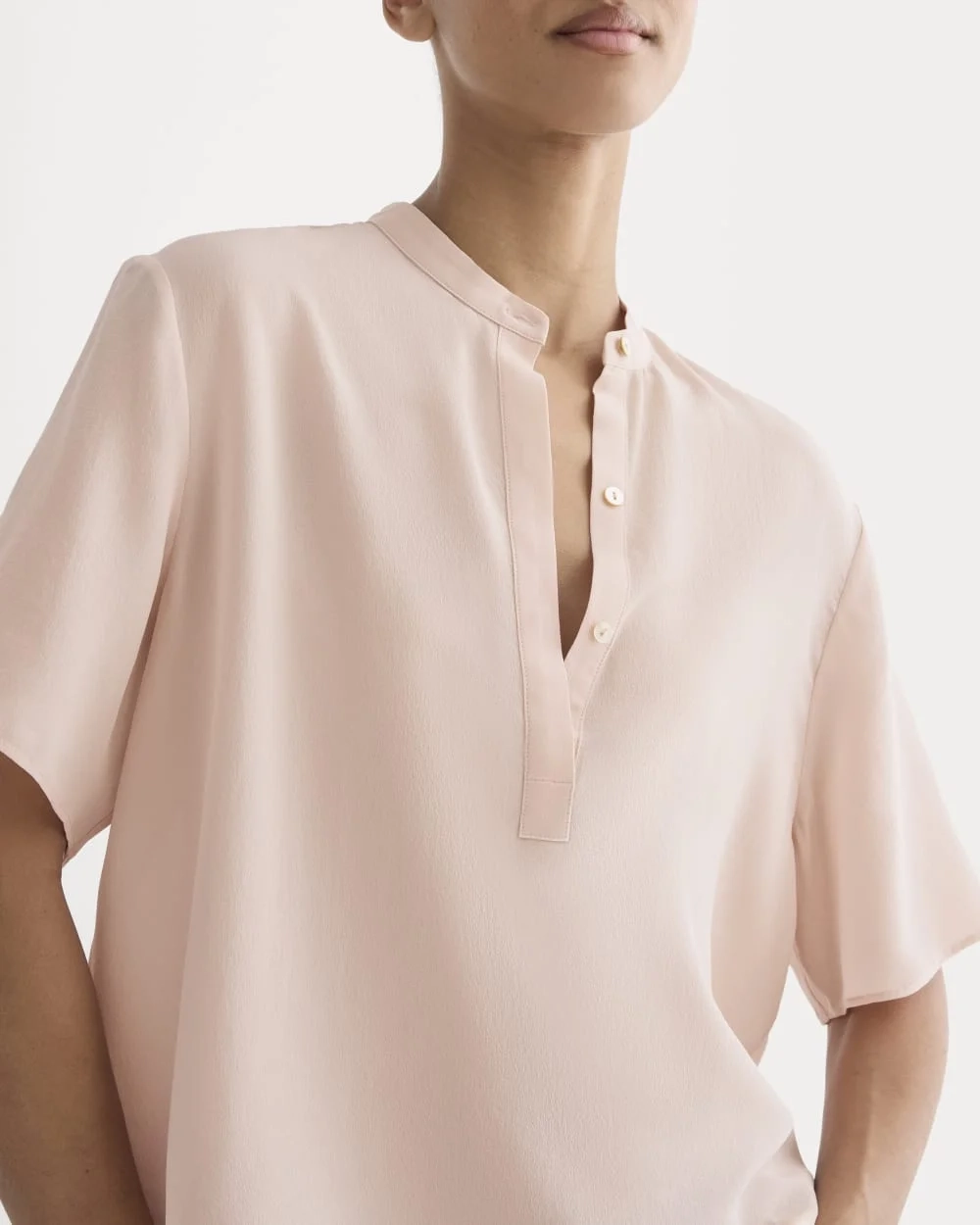 The Popover Top in Washable Silk | Soft Rose (4)