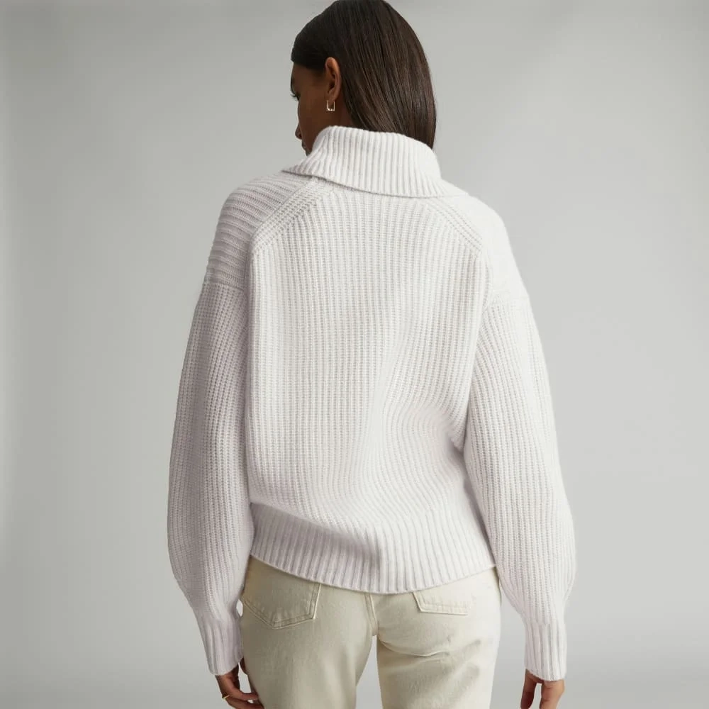 The Felted Merino Shawl Collar Sweater | Heathered Oat (4)