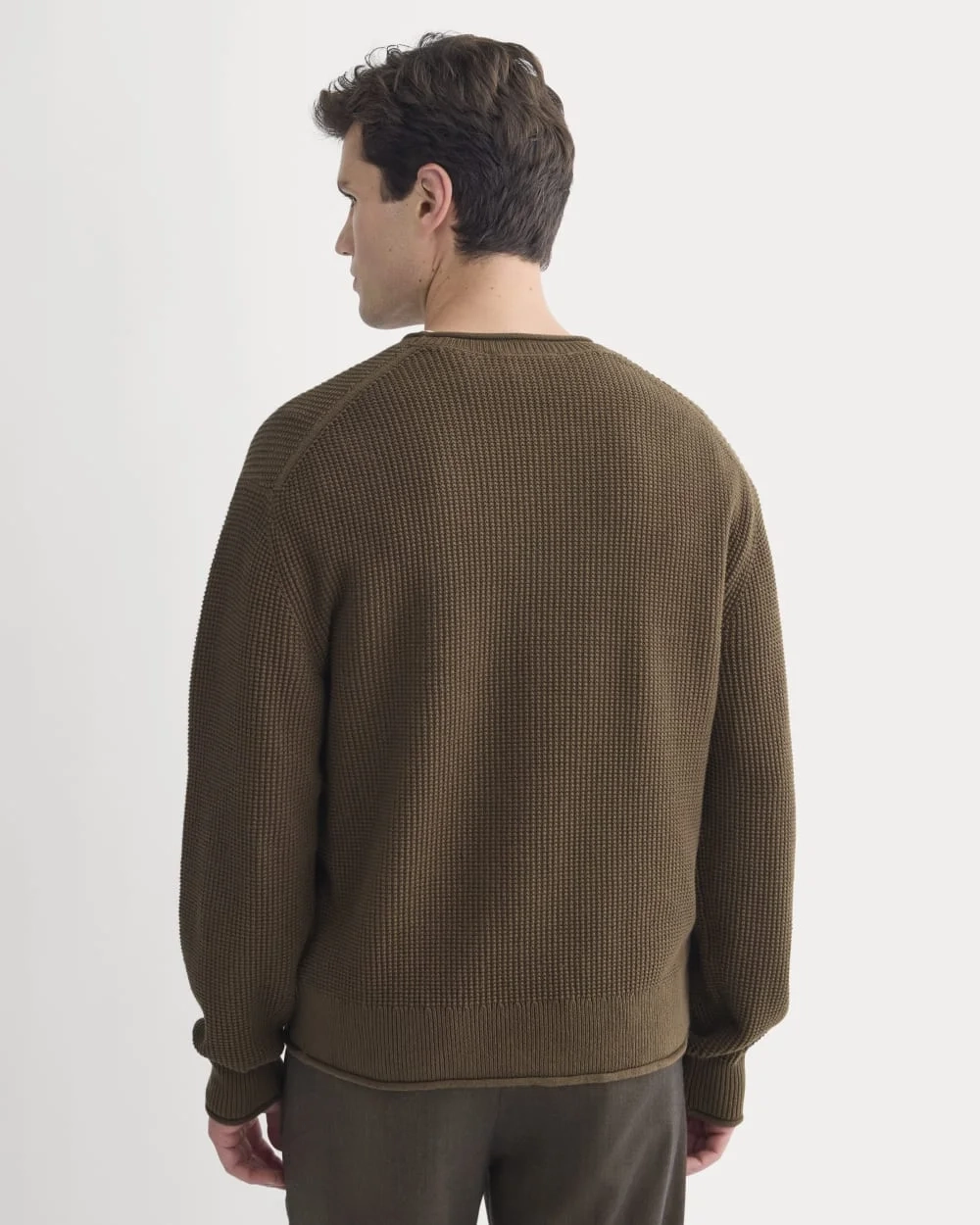 Waffle Rollneck Crew in Everyday Cotton | Cocoa (5)