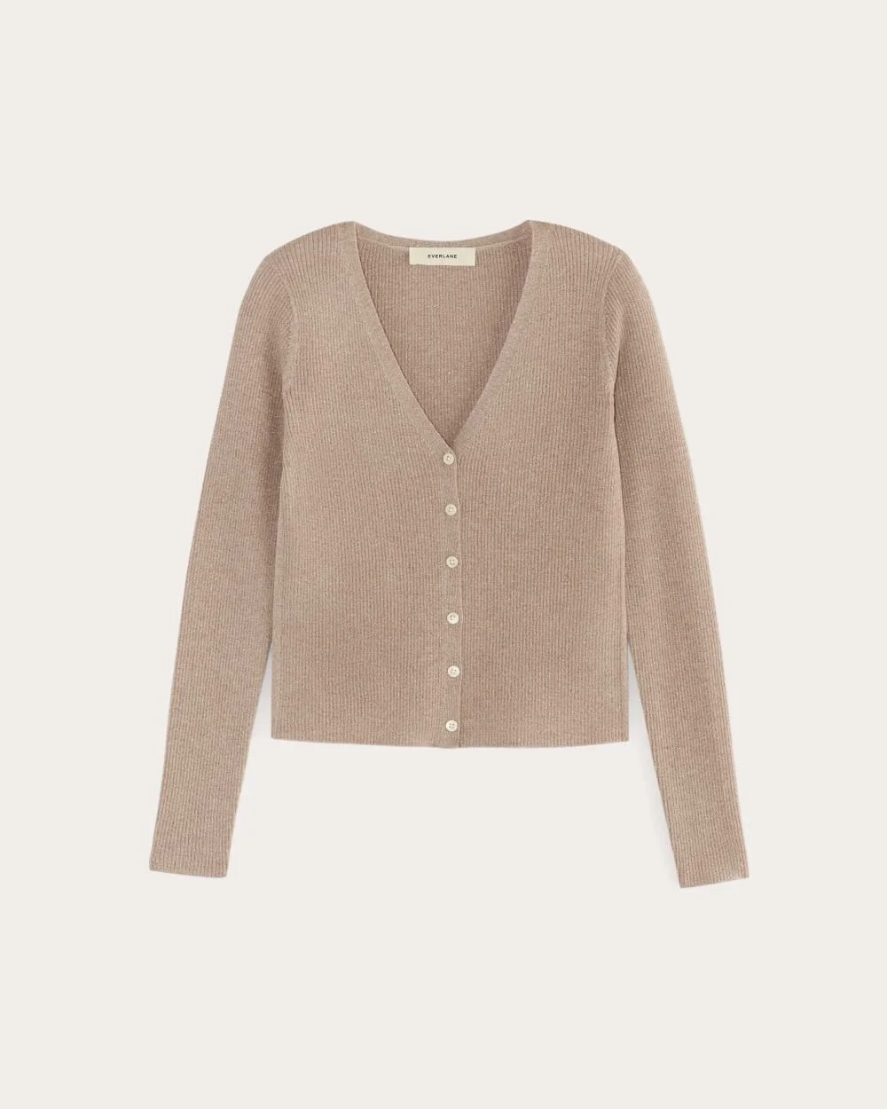 The Cardigan in Lurex Merino | Rose Gold (2)