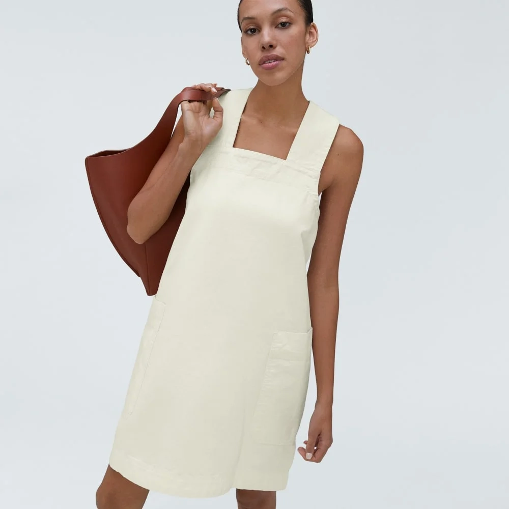 The Cross-Back Apron Mini Dress | Canvas (5)