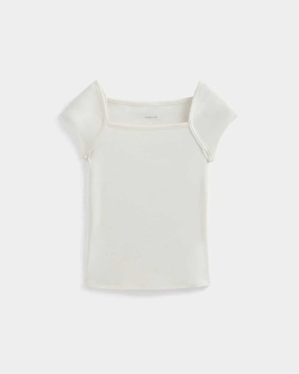 RetroSoft Cotton Square-Neck Tee | Bone