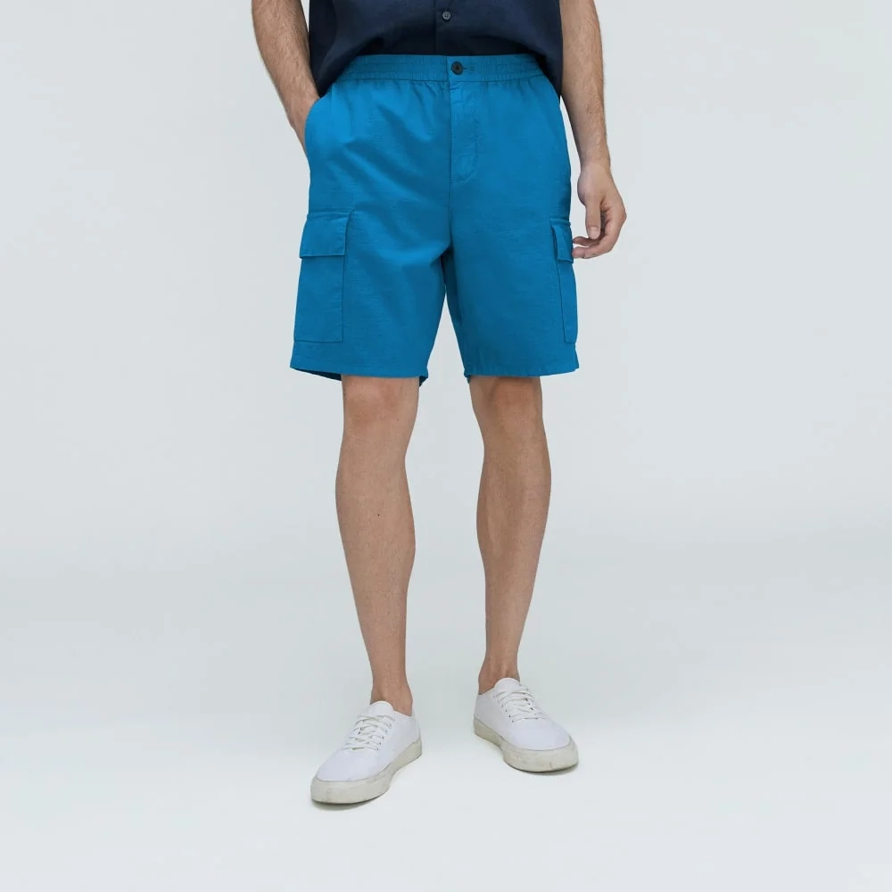The Cotton Linen Short | Horizon Blue (5)