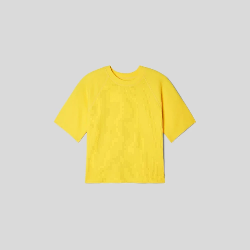 The Organic Cotton Waffle Raglan Tee | High Visibility Yellow (3)