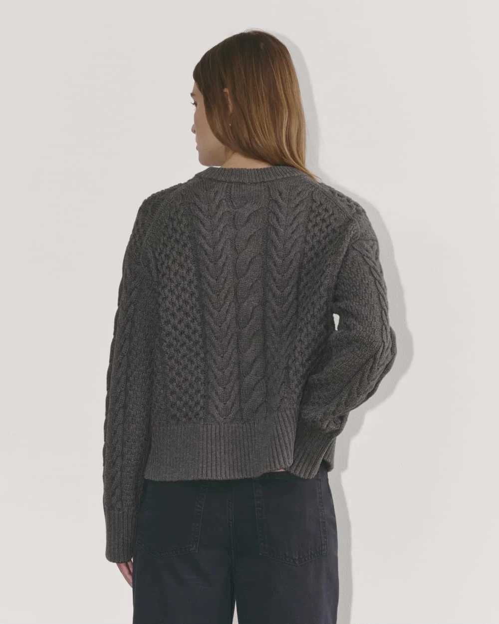 The Cable Sweater in Everyday Cotton | Heathered Charcoal (4)
