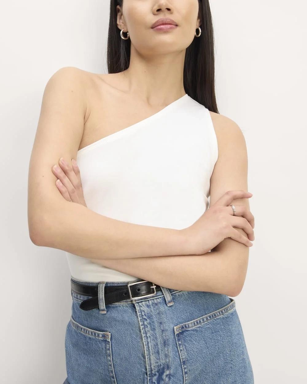 The Form One-Shoulder Tank | White (4)