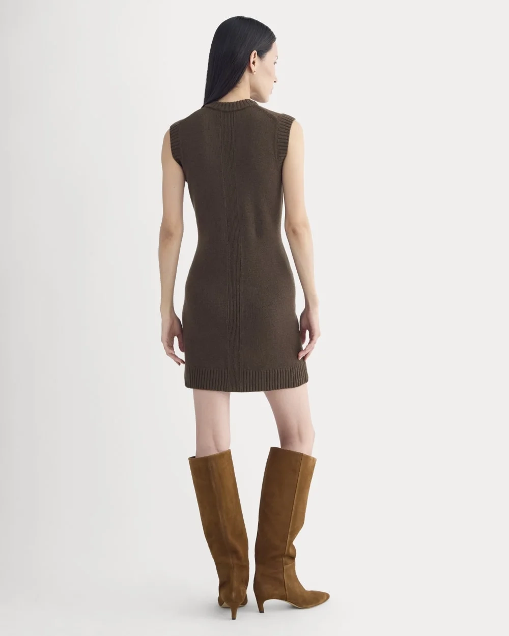 Sweater Mini Dress in Luxe Merino | Coffee Bean (4)