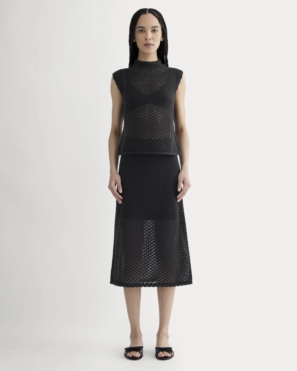 The Lace Knit Skirt | Black