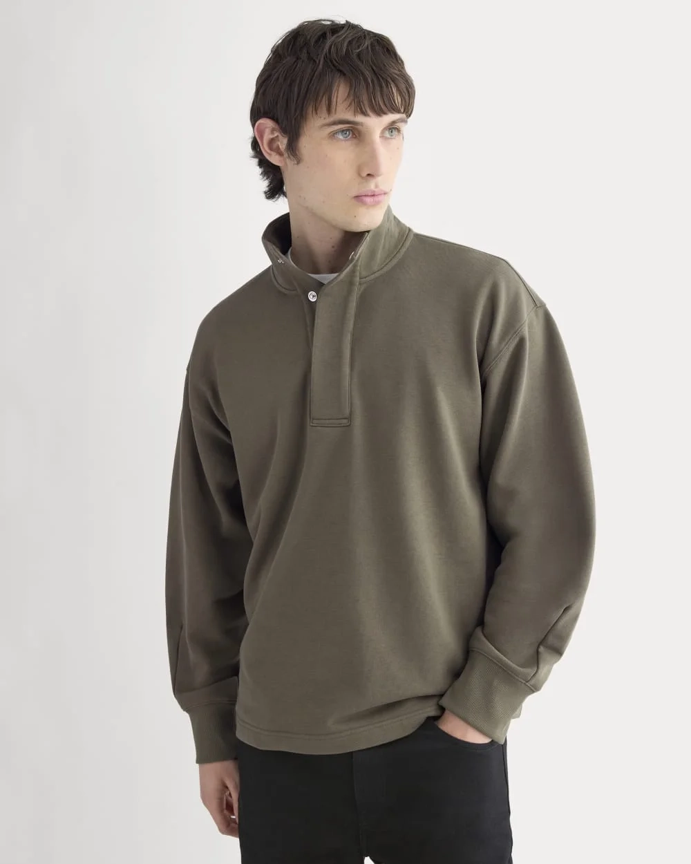 Off-Duty Terry Pullover | Olive Night