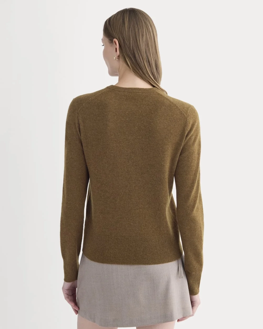 Cashmere Slim Crew Sweater | Heathered Toffee (4)