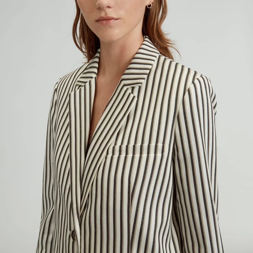 The Oversized Blazer in Buttersmooth | Ombre Stripe (4)