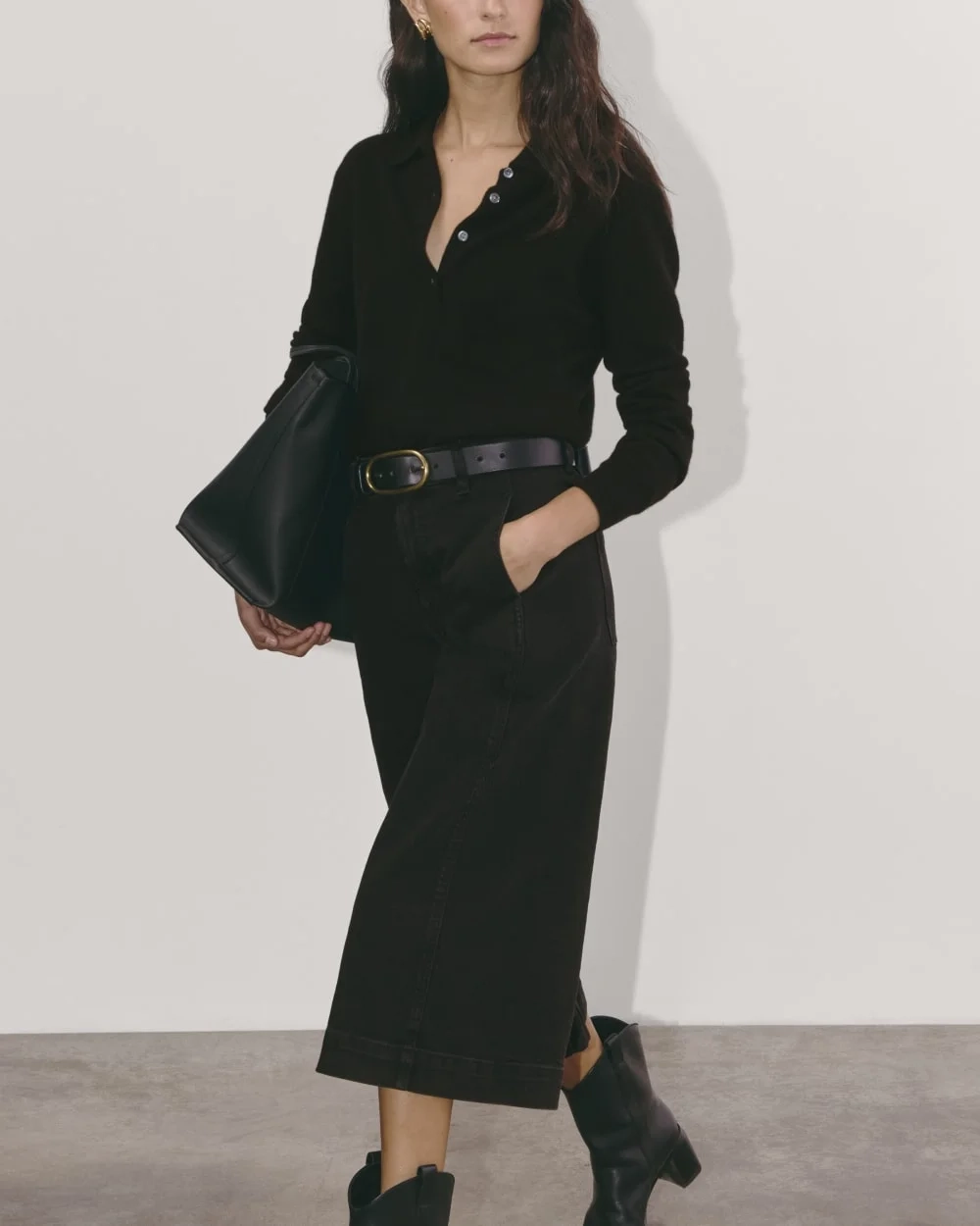 The Denim Culotte | Tumbled Black (6)