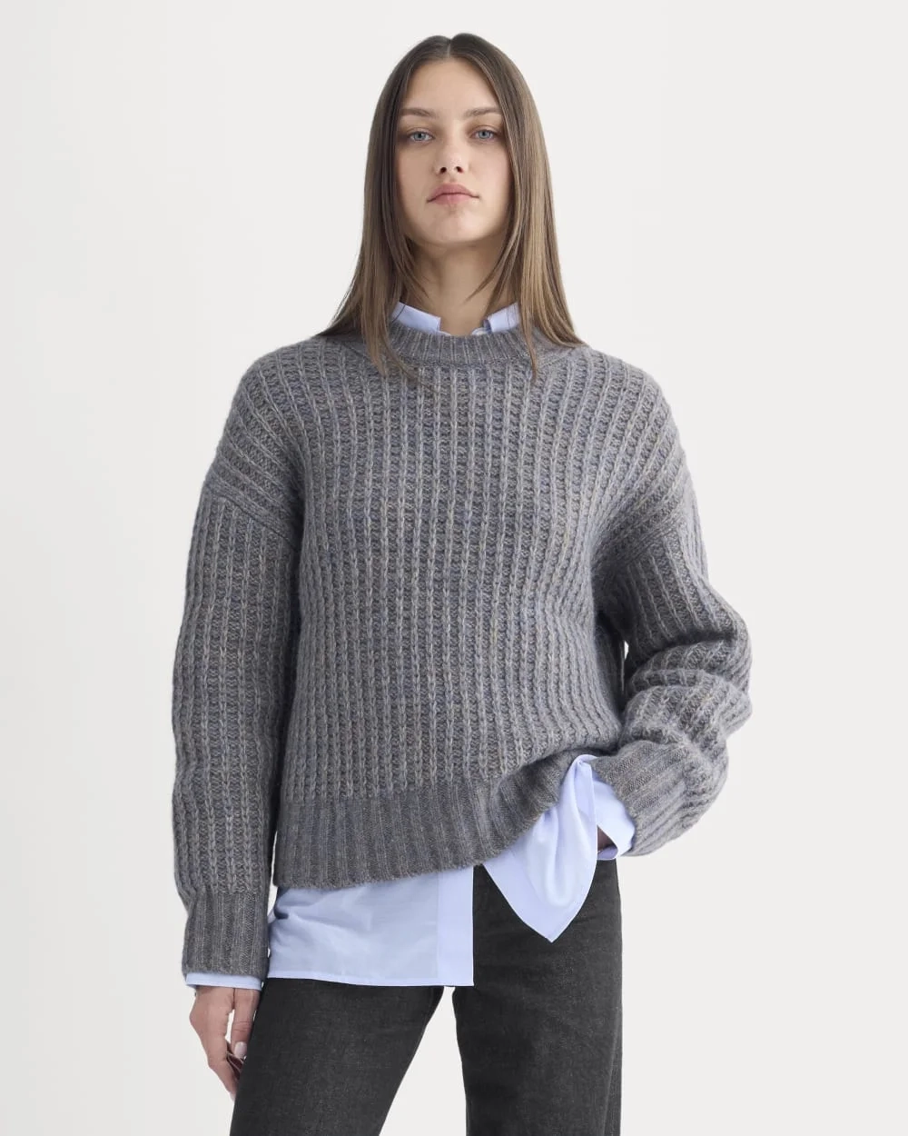 Waffle Sweater in Cloud | Blue Multi Twist (6)