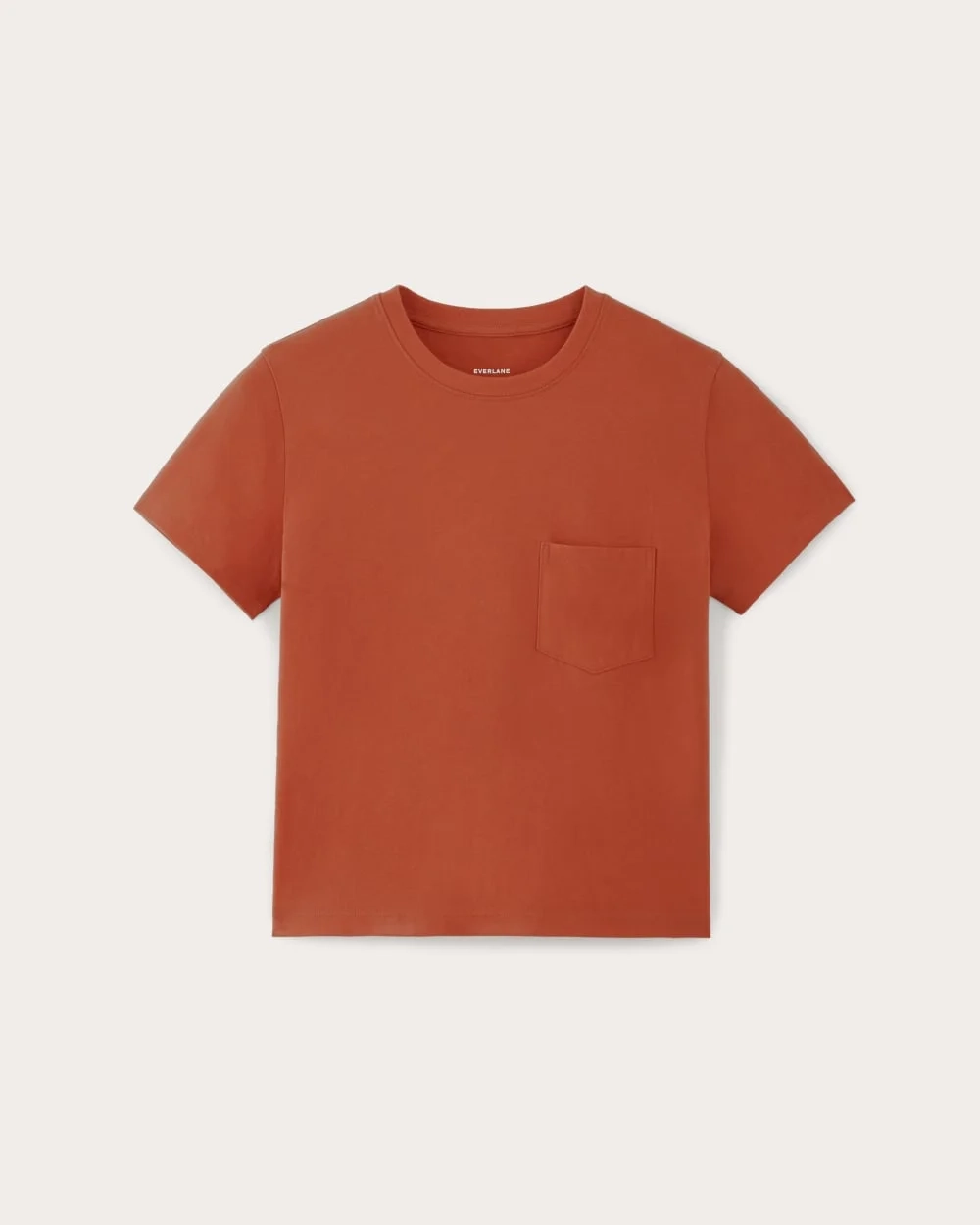 The Box-Cut Tee in Essential Cotton | Poppy Red | Pocket (3)