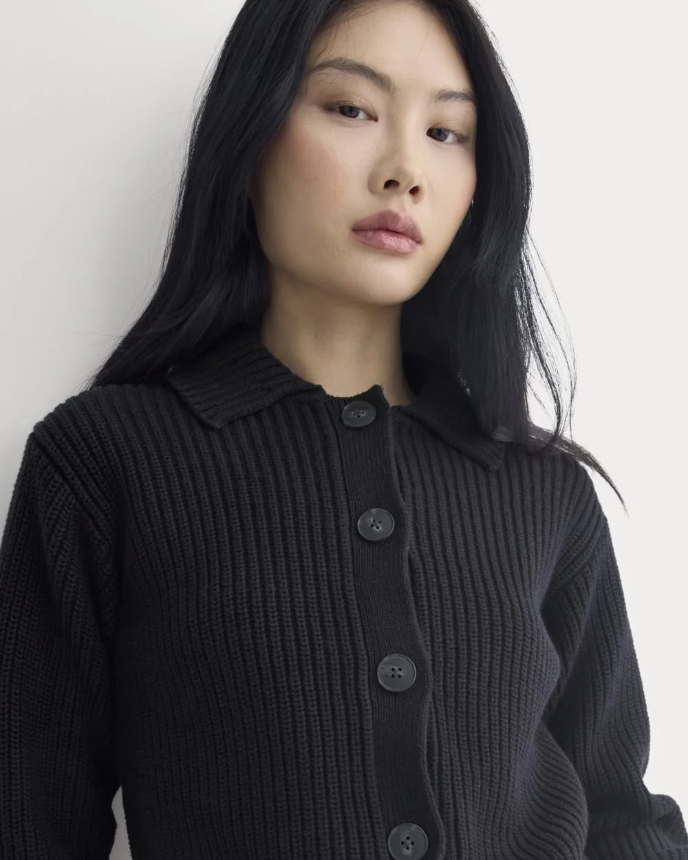 Shrunken Cardigan in Everyday Cotton | Black (4)