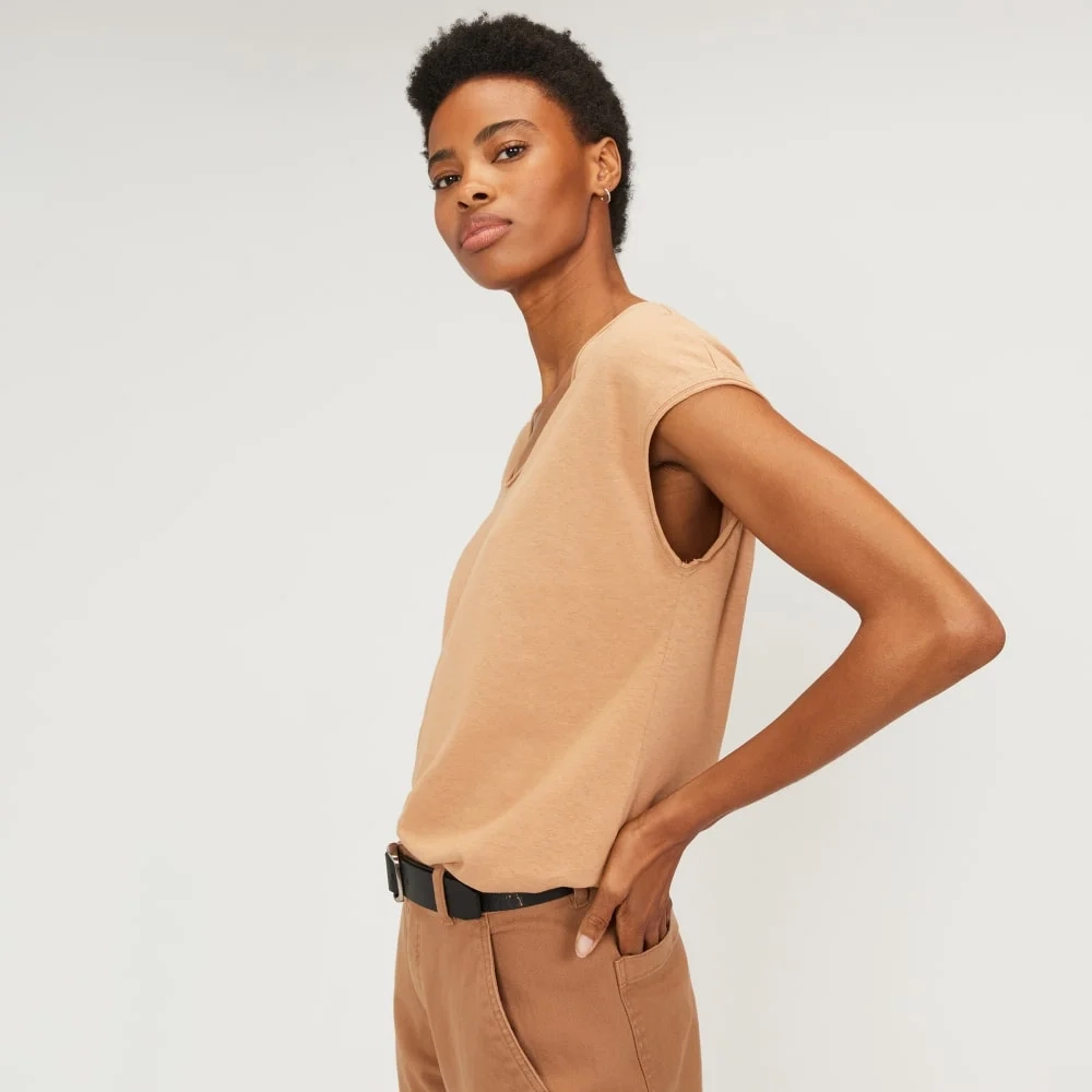 The Hemp Scoop-Neck Muscle Tee | Caramel (3)