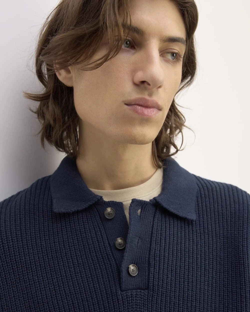The Cotton Chunky Rib Polo | Navy (5)