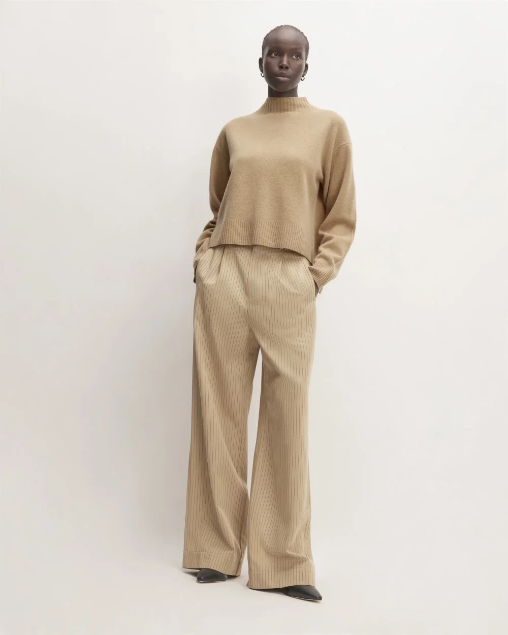 The Good Merino Wool Mockneck Sweater | Light Camel (3)