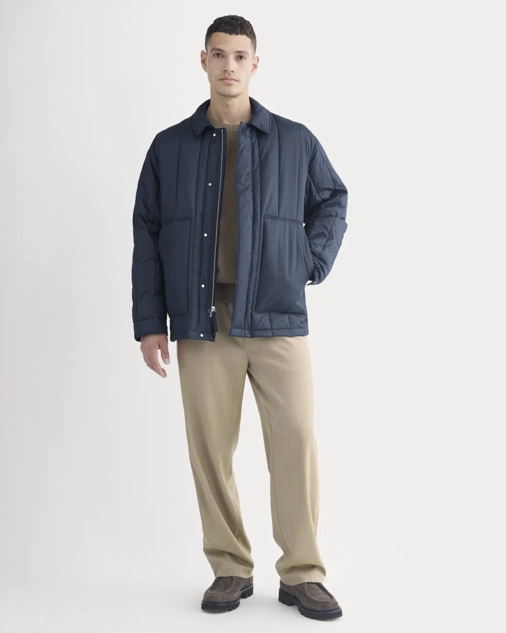ReNew Vertical-Quilted Jacket | Navy (4)