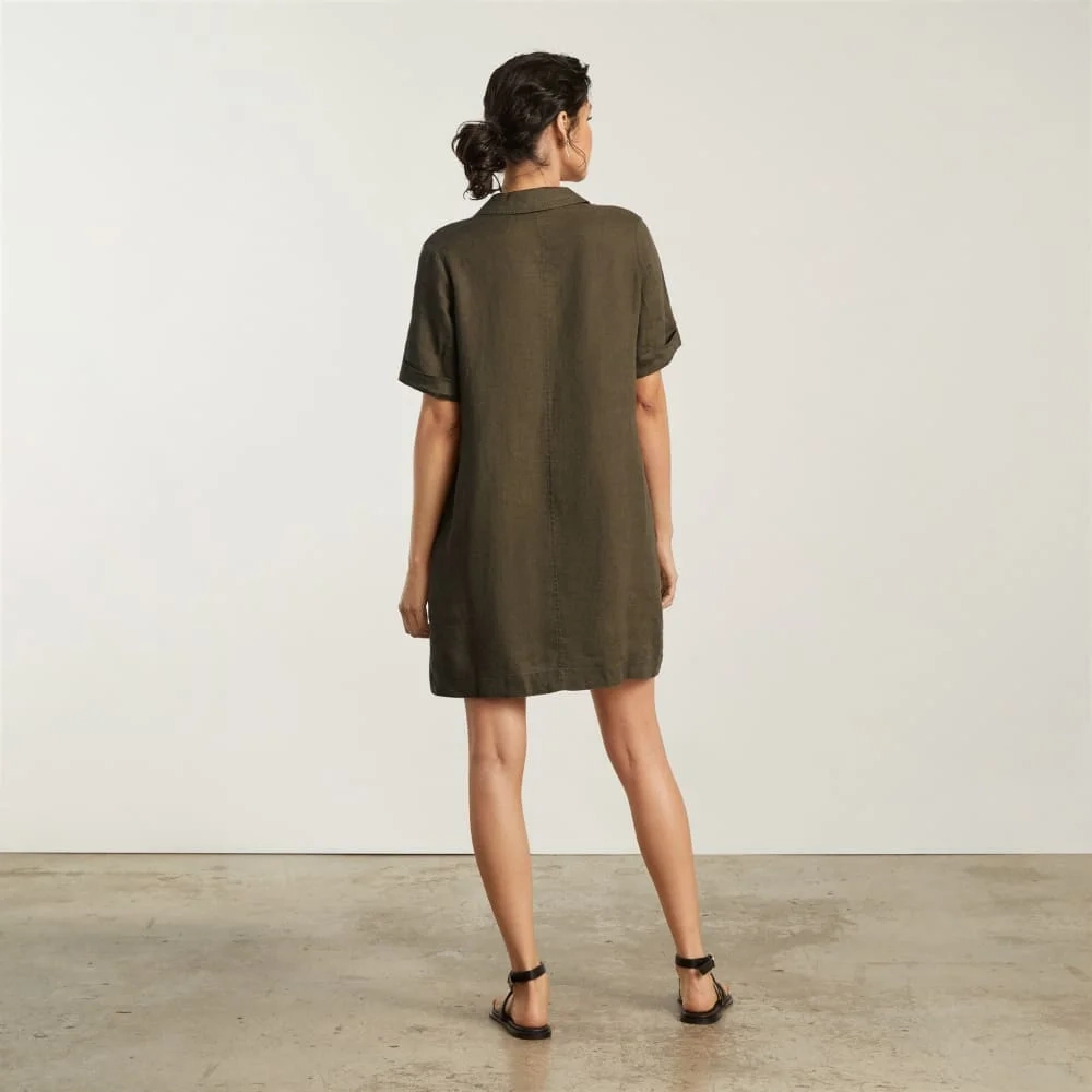 The Linen Workwear Dress | Beech (6)