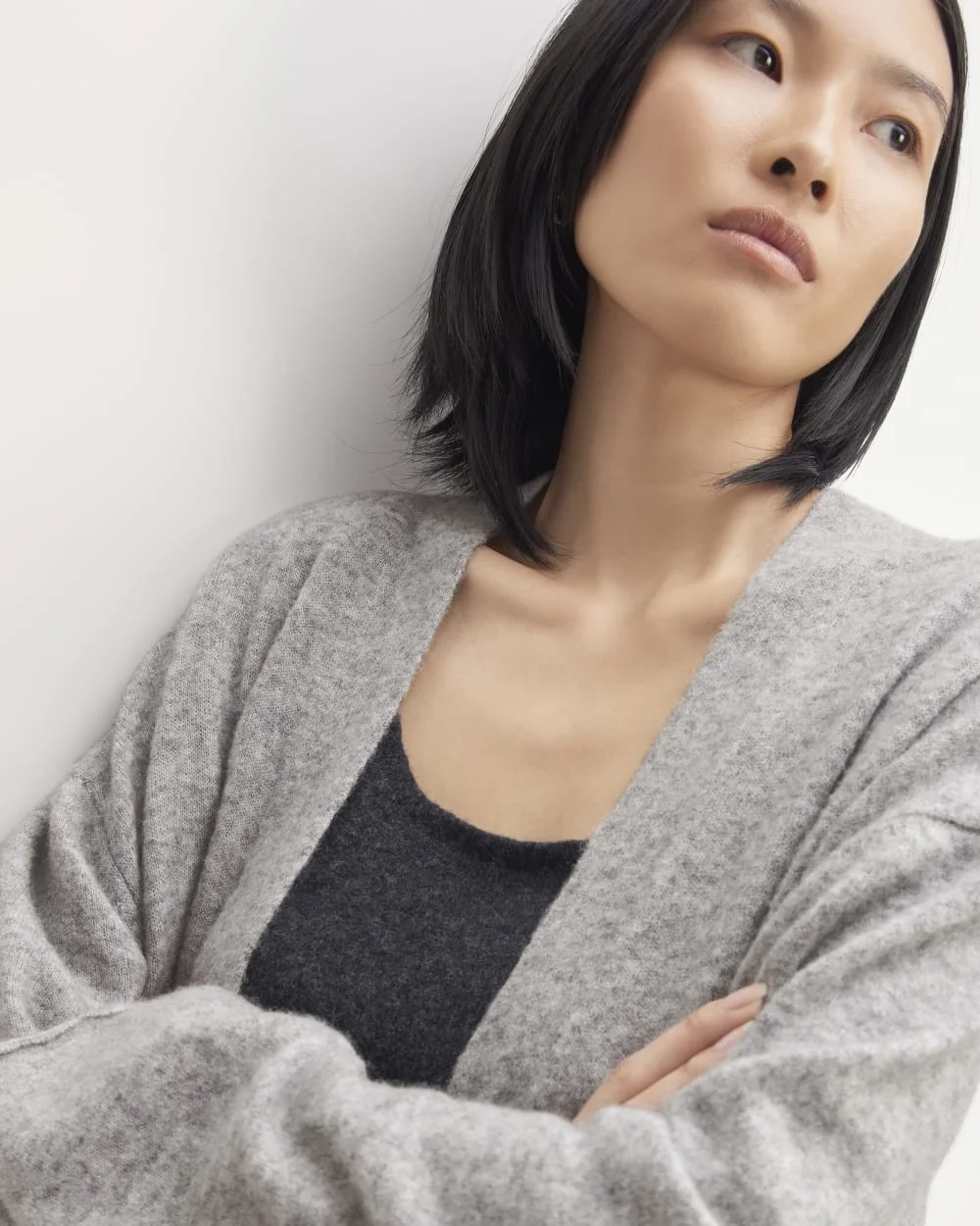 The Cozy-Stretch Long Cardigan | Heathered Grey (4)