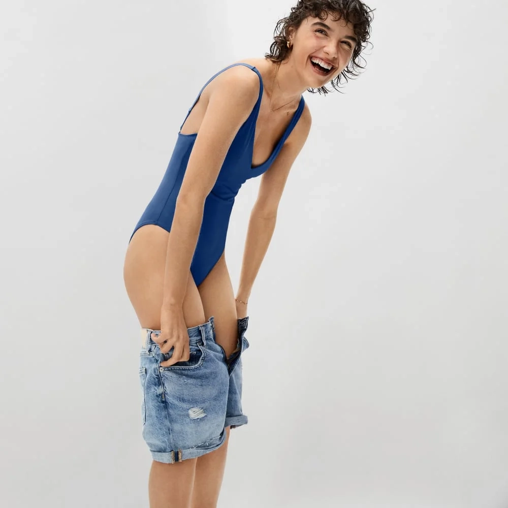 The V-Neck One-Piece | Blue Dusk (5)
