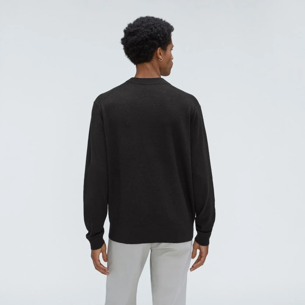 The Merino-Blend Crewneck Sweater | Black (5)