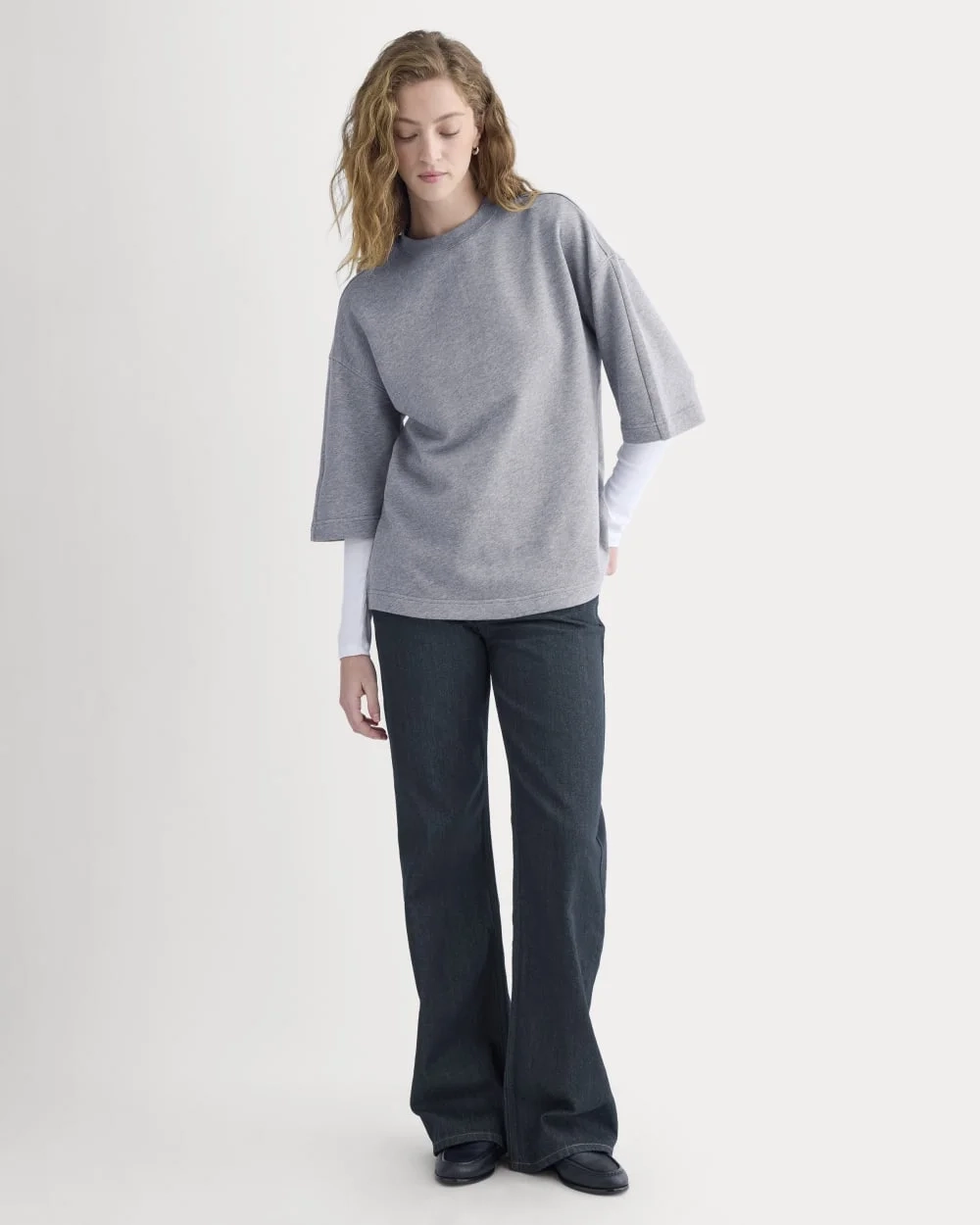 Lightweight Terry Oversized Tee | Vintage Heather Grey (4)