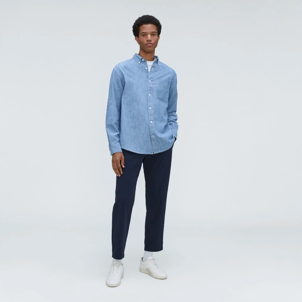 The Relaxed Organic Chambray Shirt  | Ivy Blue ReChambray (4)