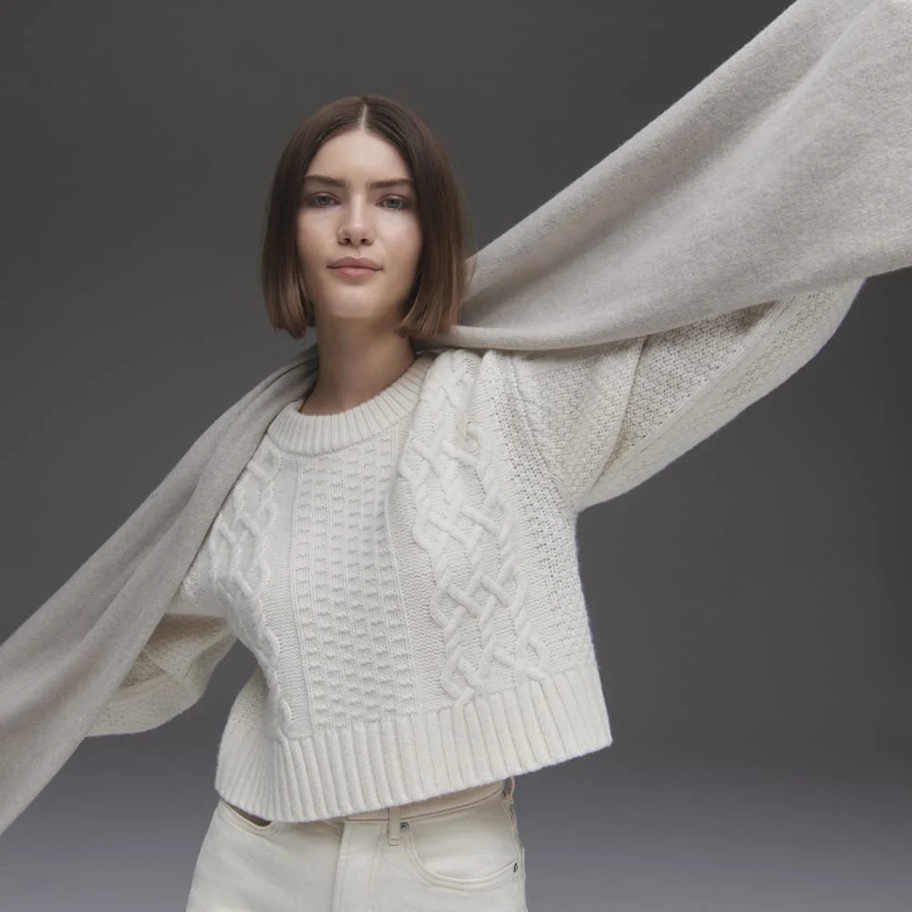 The Cashmere Scarf | Light Heather Grey (6)