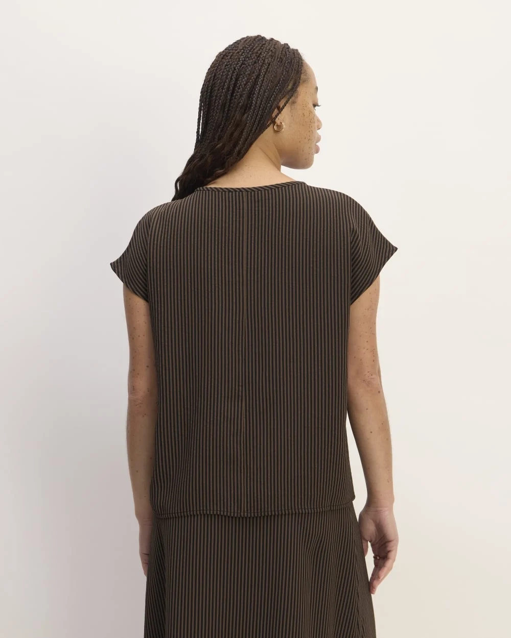 The Mini Jacquard Stripe Top | Cocoa / Black (3)