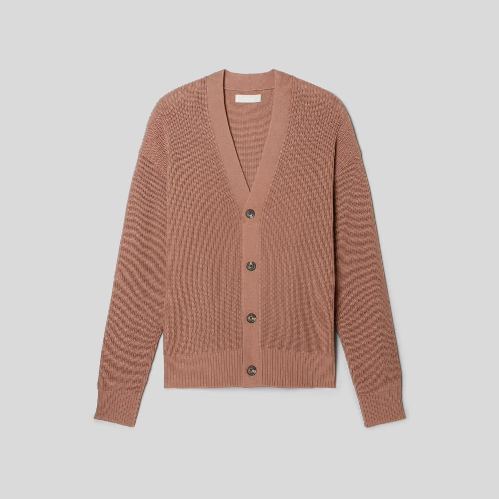 The No-Sweat Ribbed Cardigan | Carob Brown (3)