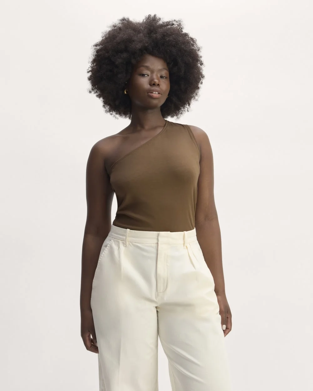 The Form One-Shoulder Tank | Cocoa (3)