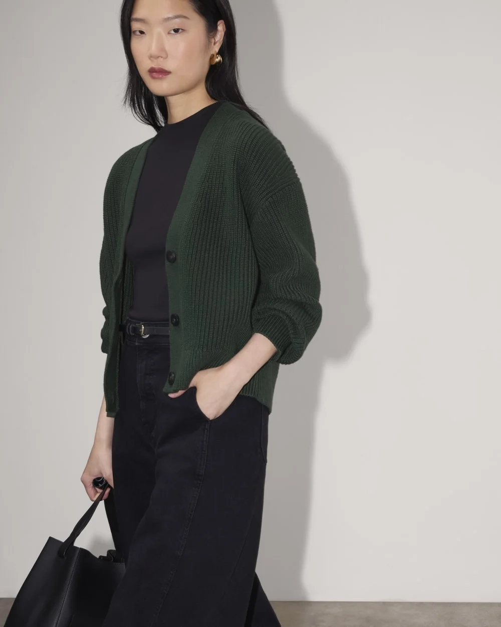 The Boxy Cardigan in Everyday Cotton | Scarab (3)