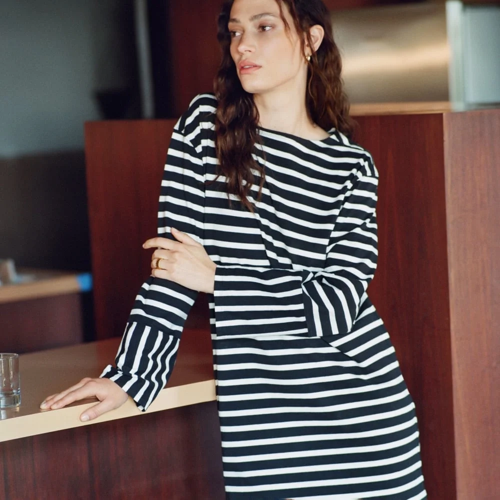 The Mariner Dress | Black / Canvas Tan (4)