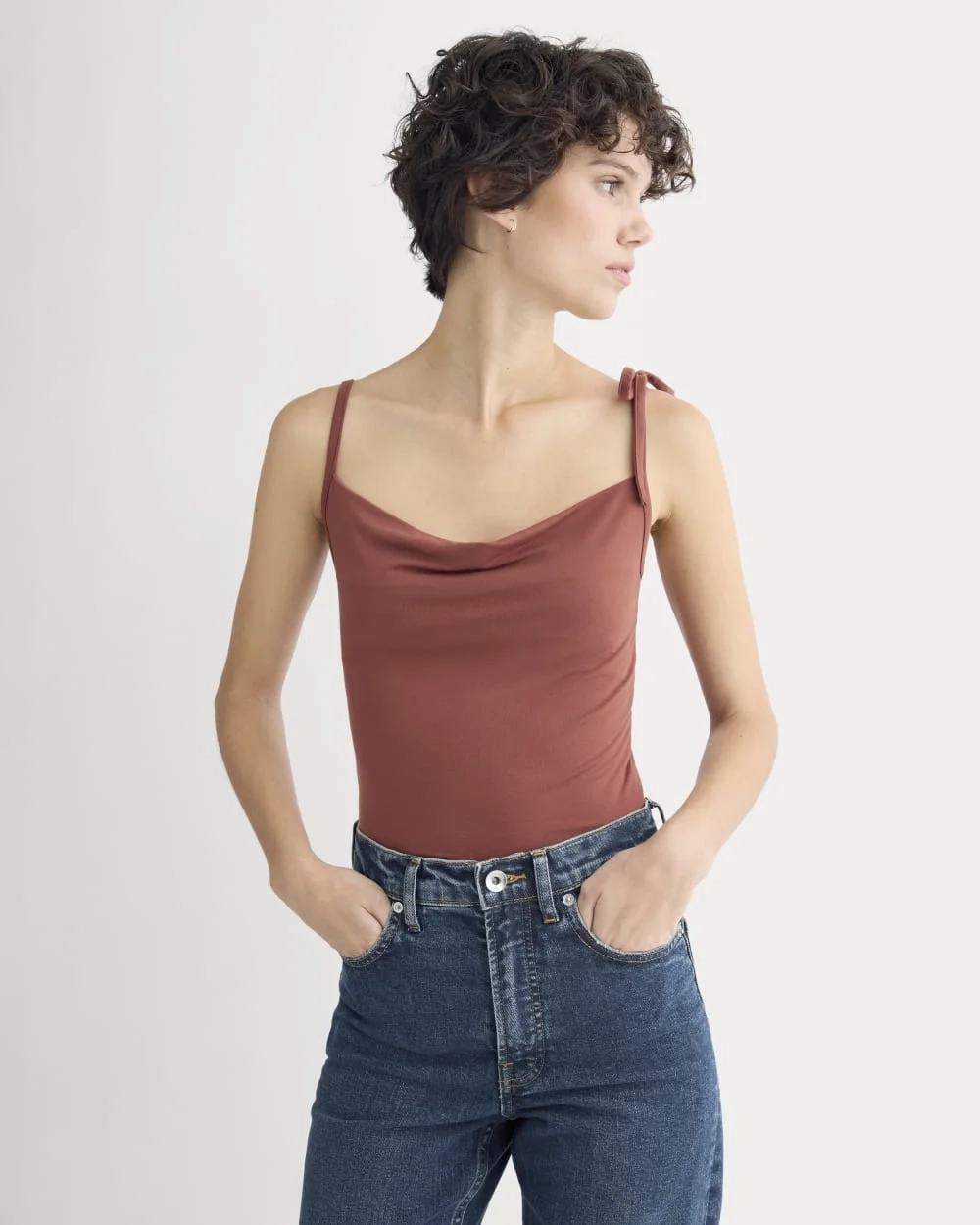 Tie-Shoulder Tank | Henna Red