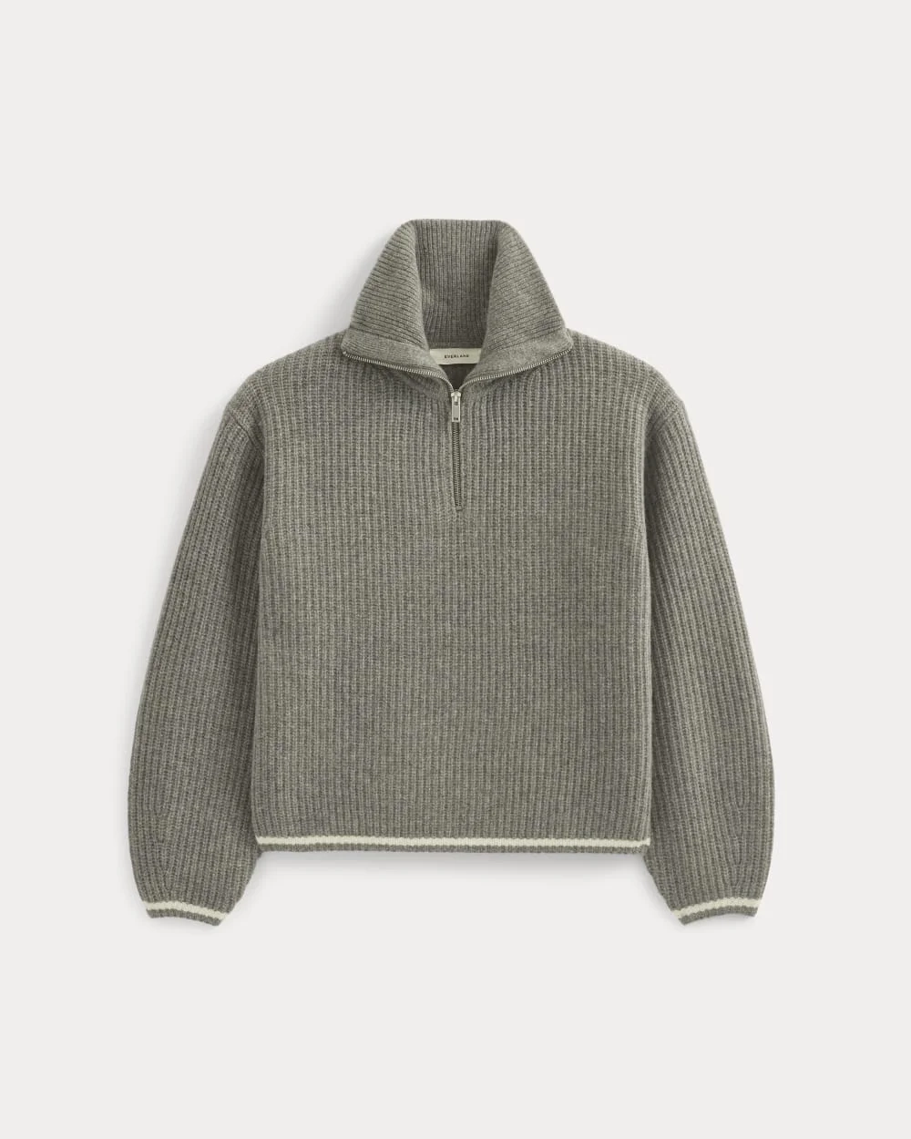 The Half-Zip Sweater in Luxe Merino |  Heathered Grey (4)