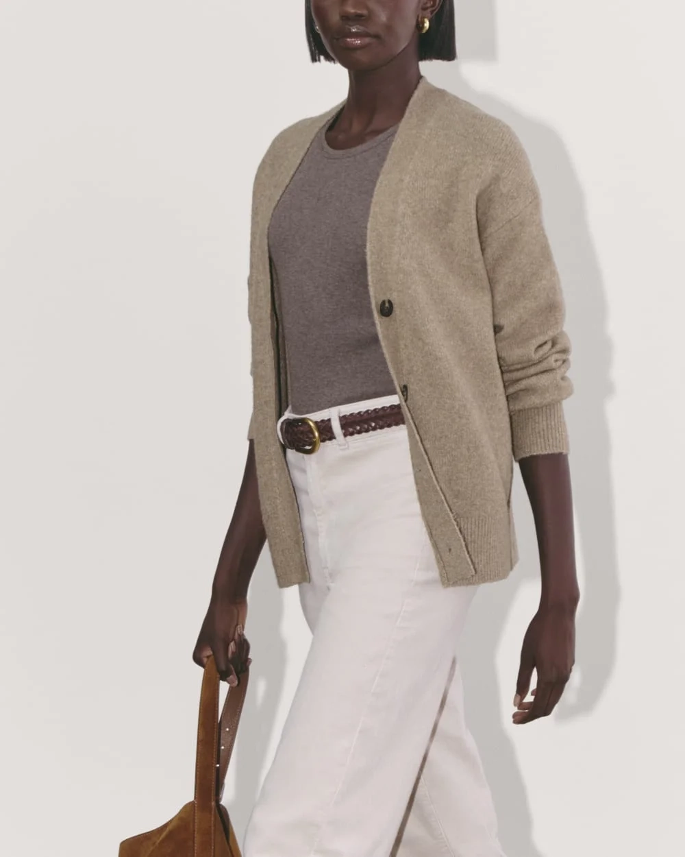 The Cocoon Cardigan in Plush Cotton | Heather Taupe (3)
