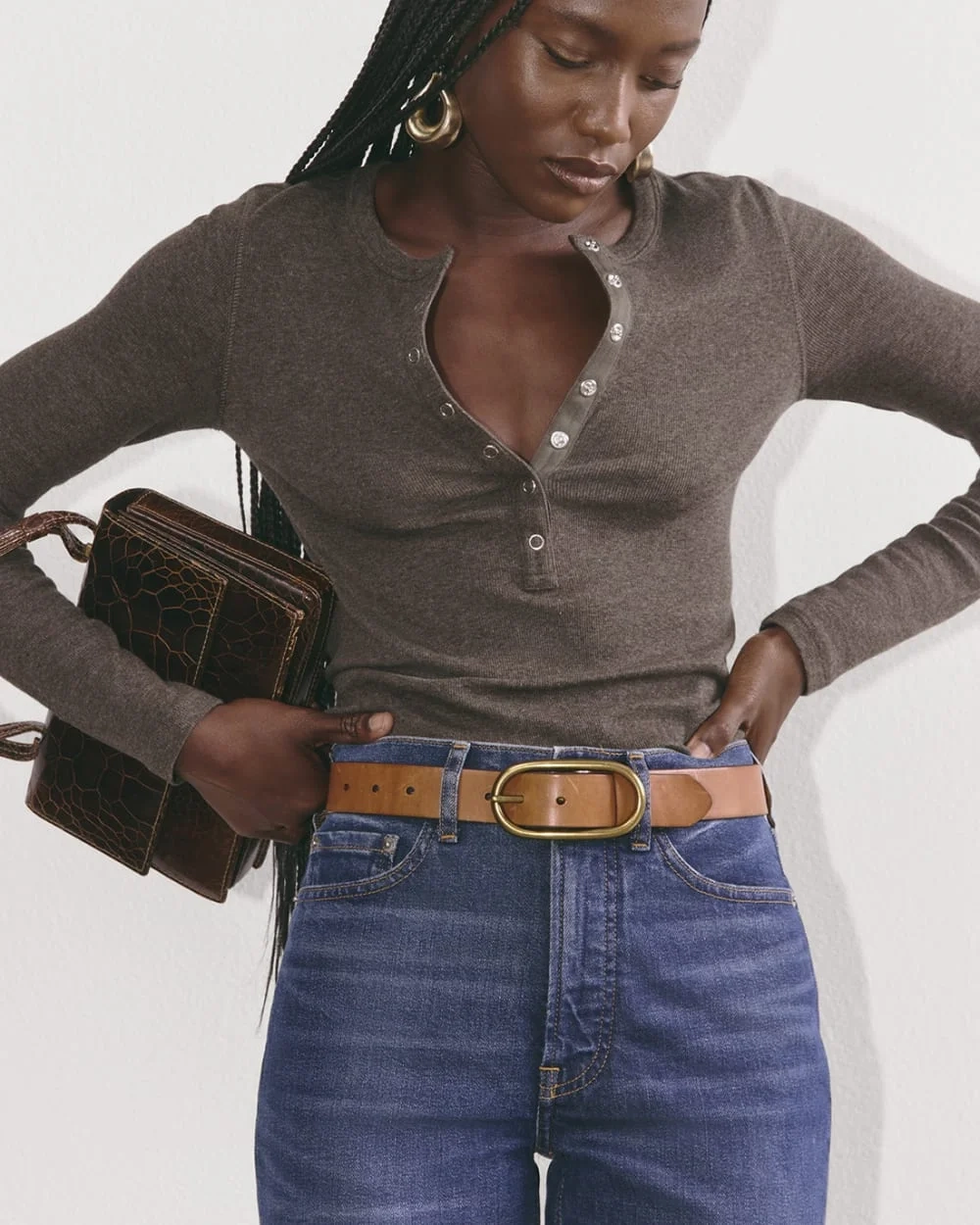 The Luxe Rib Henley | Heathered Fatigue (6)