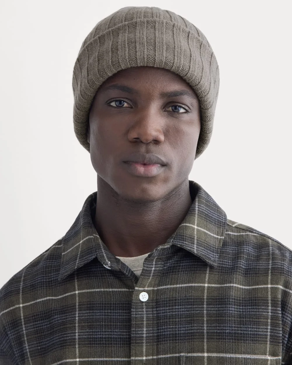 Chunky Ribbed Beanie | Taupe Melange (3)