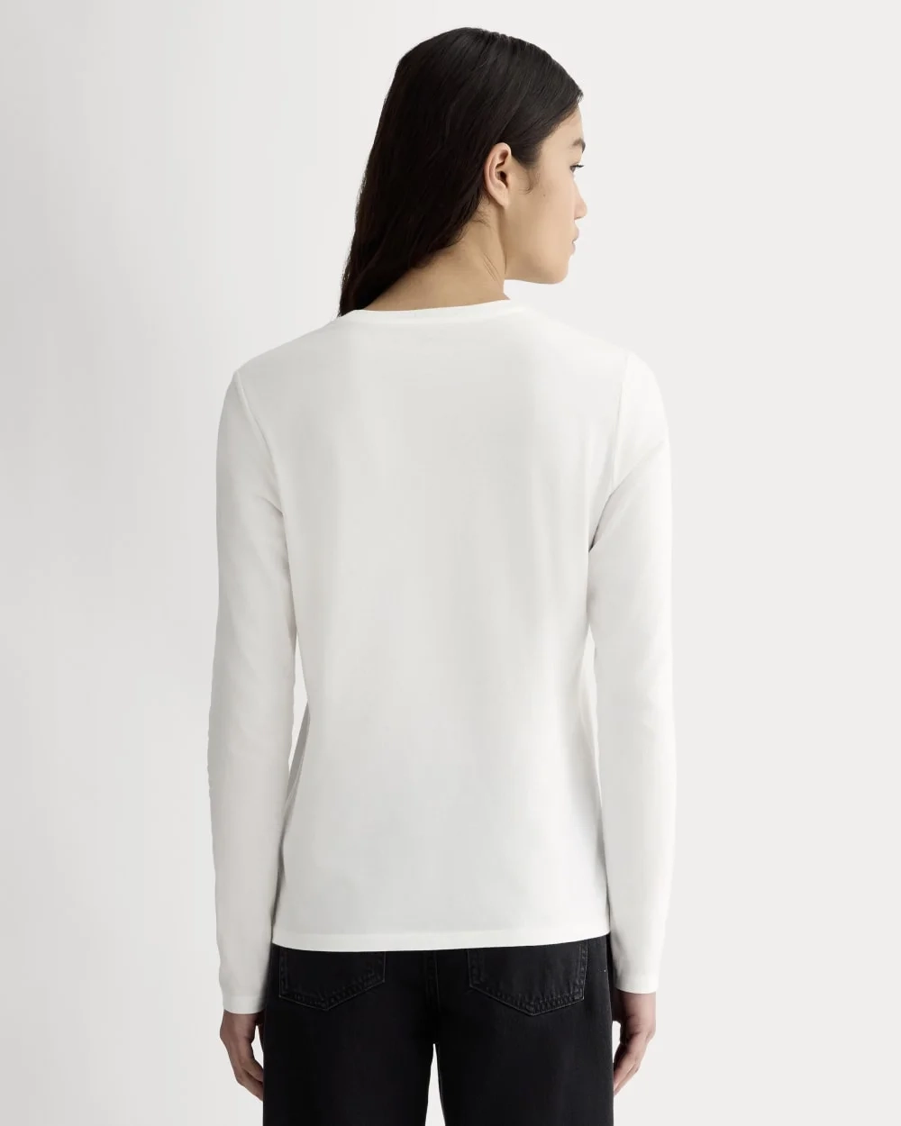 The Slim Long-Sleeve Crew in Essential Cotton | White (4)