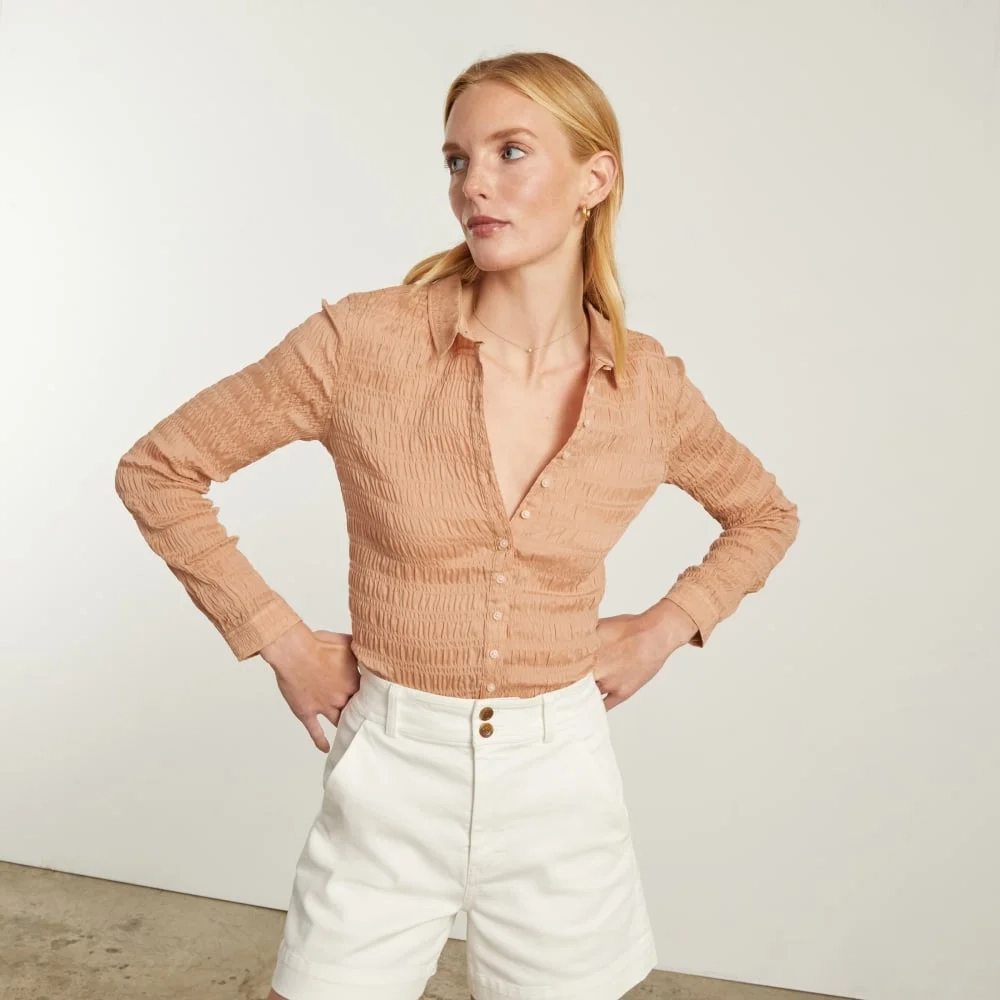 The Button Smock Top | Hazelnut (2)