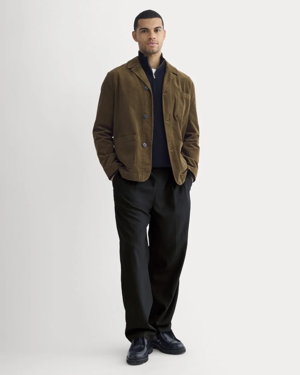 Fine Wale Corduroy Chore Blazer | Cocoa (4)